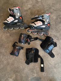Pattini in linea rollerblade n 36/40 con protezion