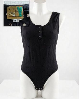 Body nero vintage Kenzo Jungle d'archivio