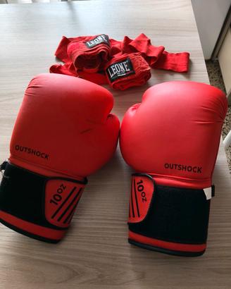 guanti per pugilato con fasce