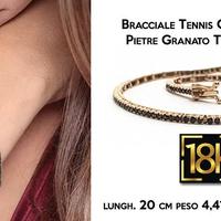Bracciale oro giallo 18K  750 e pietre granato