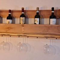 Portabottiglie con porta calici – artigianale 