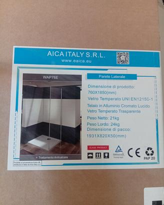 Parete laterale in vetro per doccia NUOVA