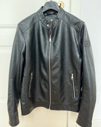 Giacca pelle biker - Esercito