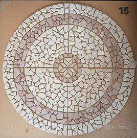 mosaico rosone in marmo anticato 