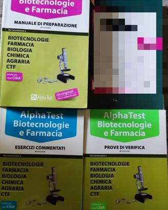 Libri Alpha Test per universitaria farmacia... ctf
