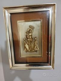 Quadro in basso rilievo  della madonna  di Pompei 