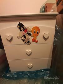 Culla e fasciatoio baby looney tunes