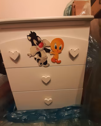 Culla e fasciatoio baby looney tunes