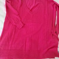 Maglia scollo a V ciclamino