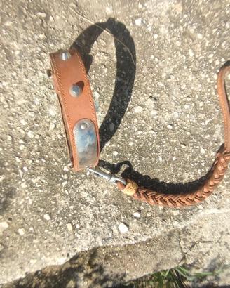 Collare e guinzaglio in pelle