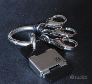 Portachiavi Renato Balestra in acciaio e PVD nero