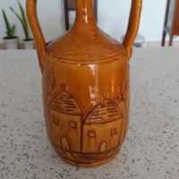 anfora anni 70 smaltata alta 28 cm