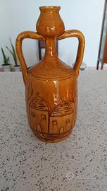 anfora anni 70 smaltata alta 28 cm