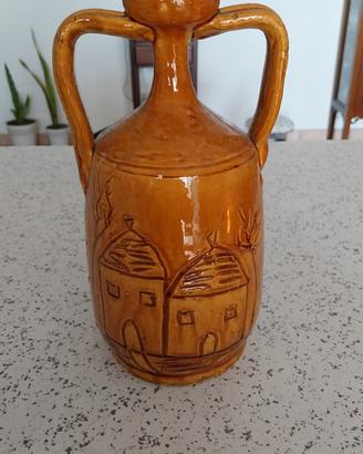 anfora anni 70 smaltata alta 28 cm