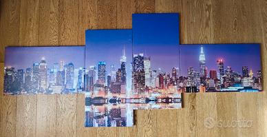 Quadro Moderno (4 Pezzi) - Stampa su tela New York