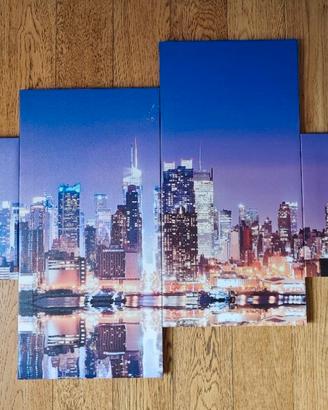 Quadro Moderno (4 Pezzi) - Stampa su tela New York