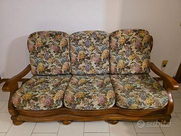 Divano Letto in Legno Massello Intarsiato