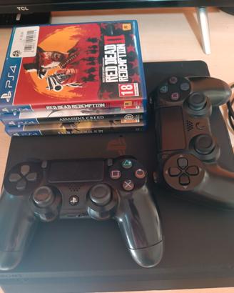 PS4 slim - due controller + giochi + cavi