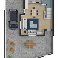 Villetta bilivelli con cortile su due lati