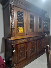 SALA  DA PRANZO ANNI 70 INTAGLIATA A MANO