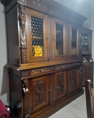 SALA  DA PRANZO ANNI 70 INTAGLIATA A MANO