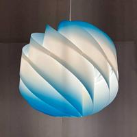 Lampadario moderno Globe D.40 azzurro/bianco