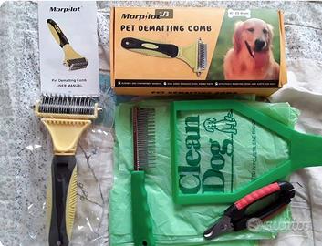 Kit spazzola taglia unghie accessori cane