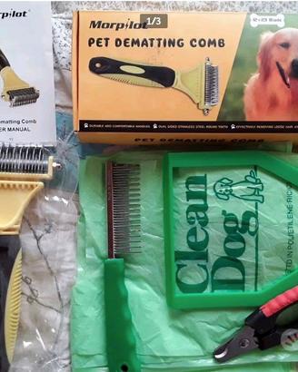 Kit spazzola taglia unghie accessori cane