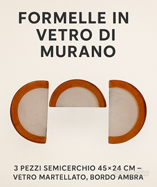 3 Formelle Semicerchio in Vetro di Murano Martella