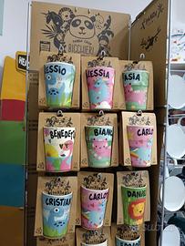 bicchieri e borracce con nome 