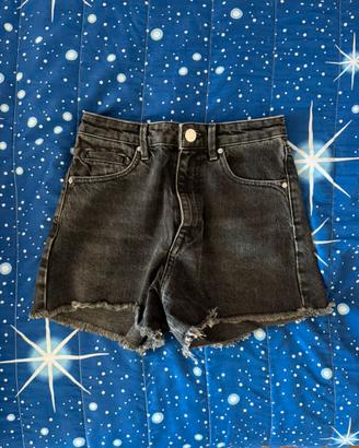 Shorts Zara in denim nero taglia EUR 32/IT 36
