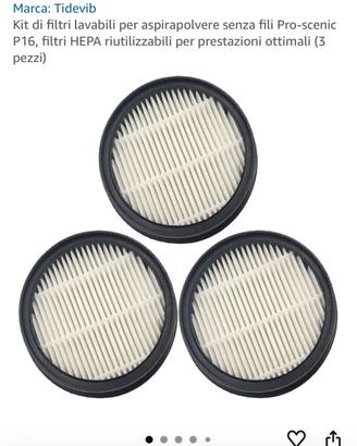 3 Filtri hepa per aspirapolvere p16 proscenic