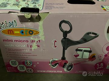Mini micro monopattino 3 in 1