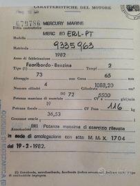 Motore mercury 80 cv erl-pt 2 tempi gambo lungo