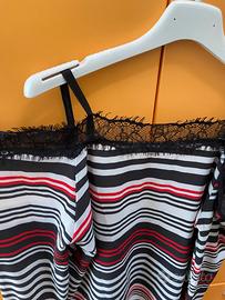 camicia a righe multicolore