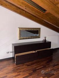 Letto, comodini e doppio comò in wengè