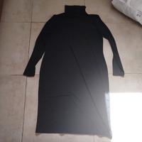 vestito lungo h&m nero collo alto 