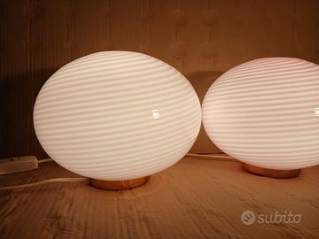 N.2 VENINI lampade di murano ROSA