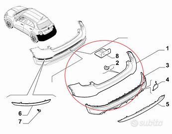 Paraurti Posteriore Fiat 500X