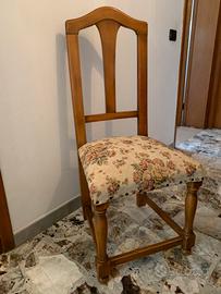6 sedie in legno di castagno