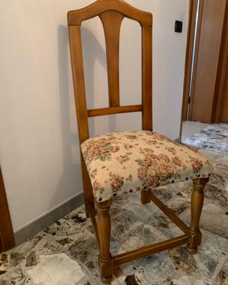 6 sedie in legno di castagno