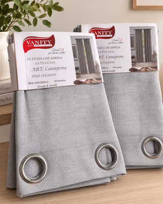 4 TENDE NUOVE – 2 COPPIE – GRIGIO PERLA 140x290 cm