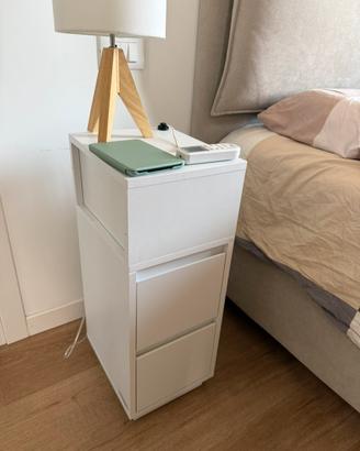 Set 2 comodini bianchi con 2 cassetti