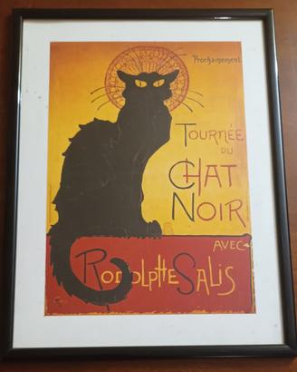 QUADRO CHAT NOIR 22x42 cm 
