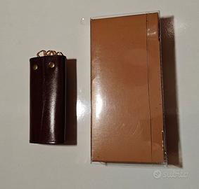 PORTACHIAVI (cm 9,5) vintage in cuoio marrone