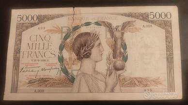 Banca da 5.000 Franchi Francesi del 1939