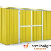 Casetta in lamiera per esterno 307x100cm giallo