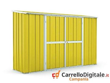 Casetta in lamiera per esterno 307x100cm giallo