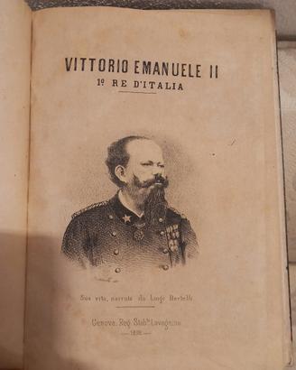 Libro Antico Vita di Vittorio Emanuele 1878