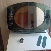 Specchio bagno vetro fumé anni 70 